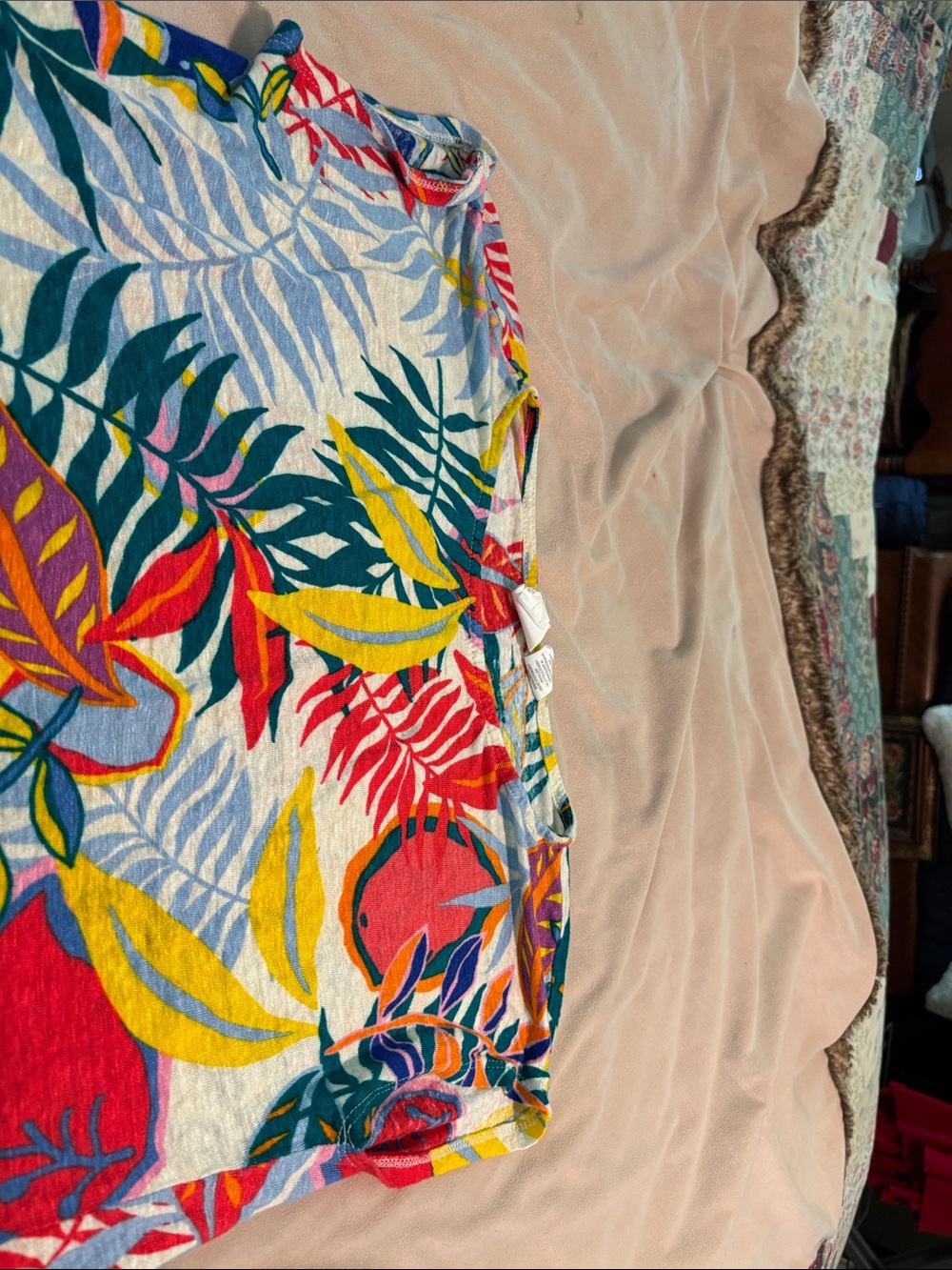 C&C California Tropical Leaf Print Jersey Top in Multicolor